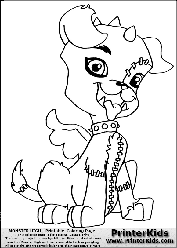 580x812 Monster High Frankie Coloring Pages