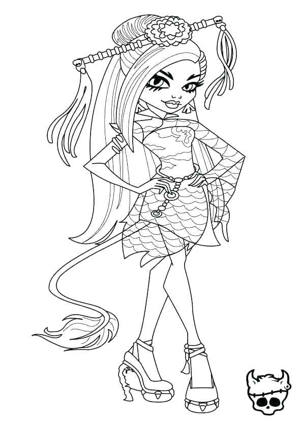 590x834 Monster High Coloring Pages Clawdeen Wolf Monster High School
