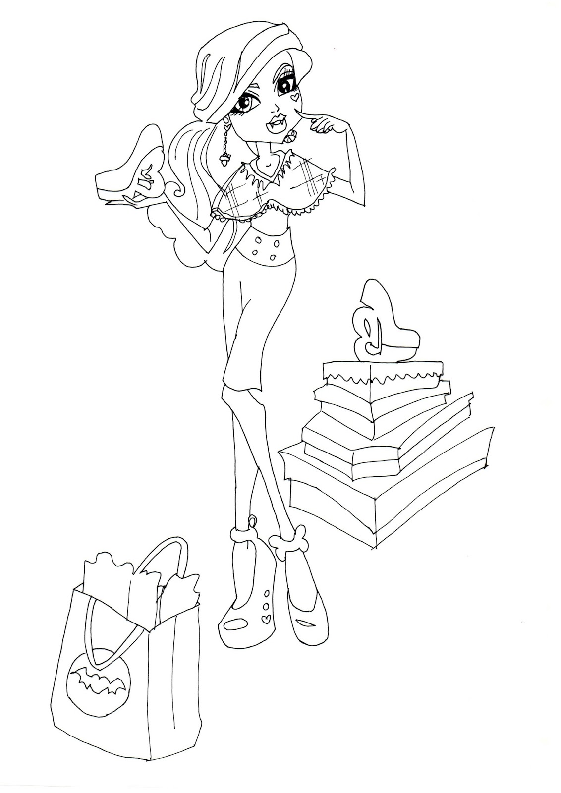 1132x1600 Free Printable Monster High Coloring Pages Draculaura I Love