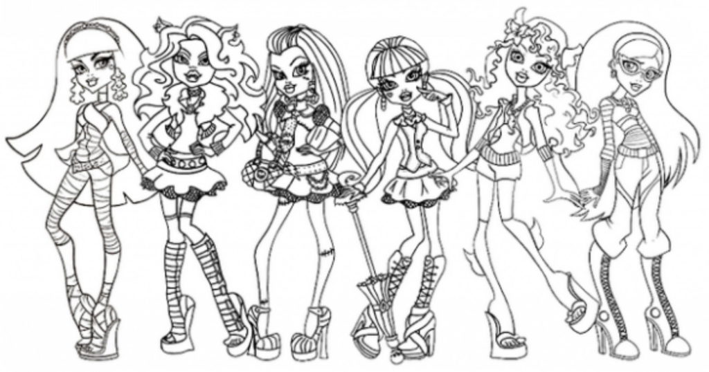 1024x538 Monster High Coloring Pages All Monster Characters Printable