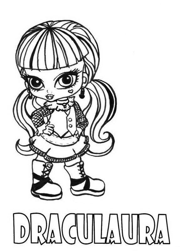 575x800 Monster High Coloring Pages Printable Draculaura Little Girl
