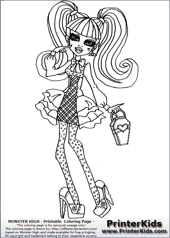 580x812 Draculaura Monster High Coloring Page