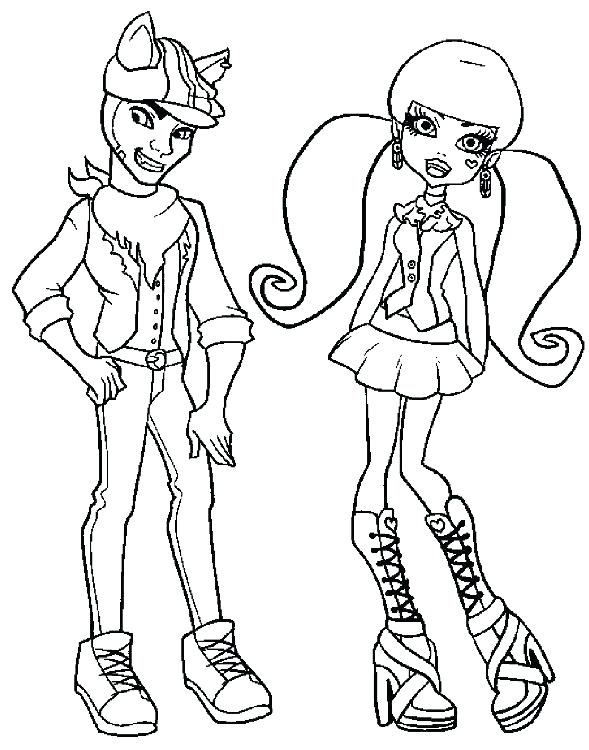 589x750 Kids N Funcom Coloring Pages Of Monster High Draculaura Clawd