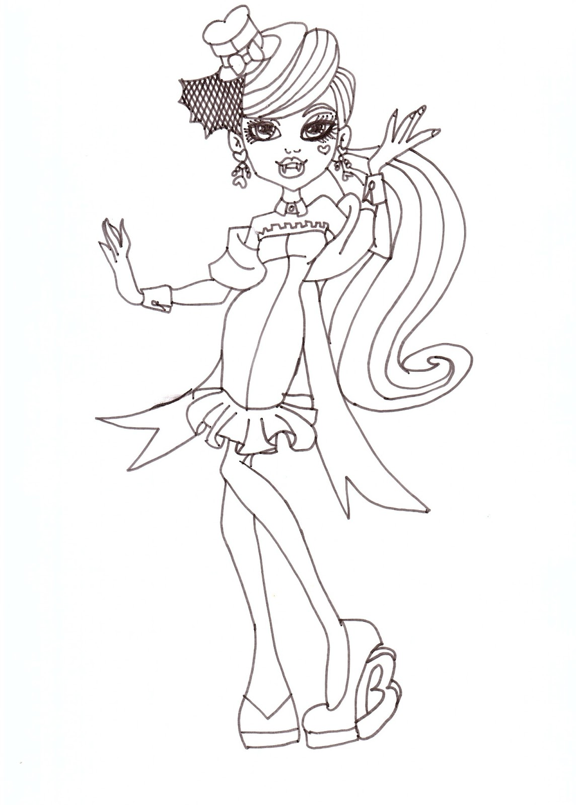 1144x1600 Monster High Draculaura Coloring Page