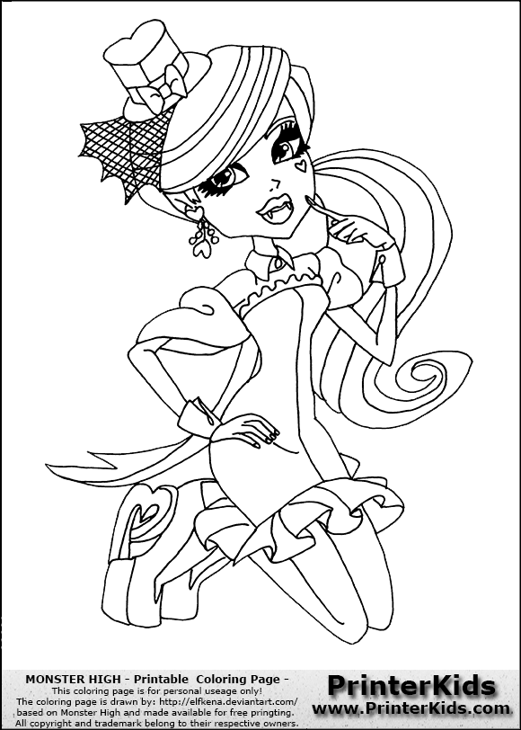 580x812 Monster High Draculaura Coloring Pages To Print