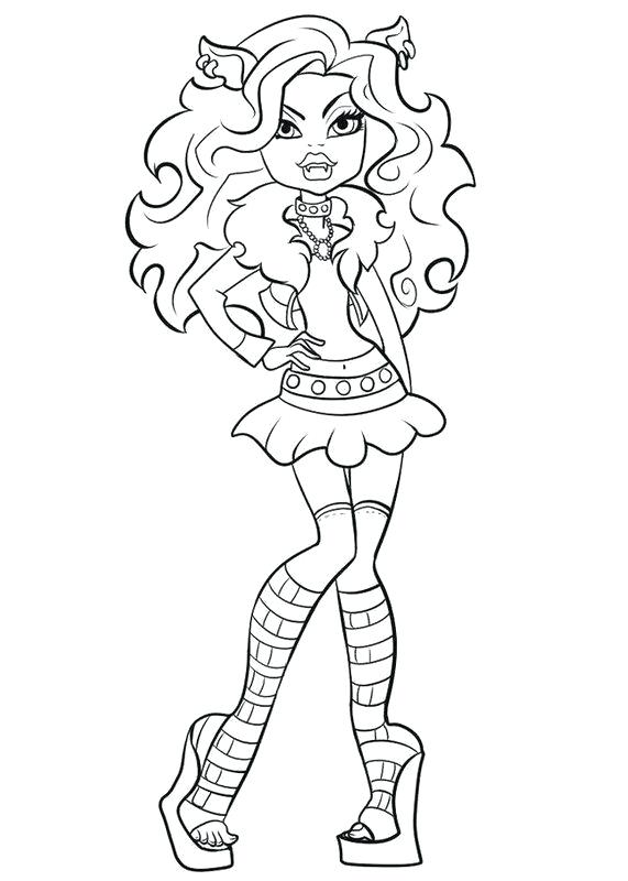 571x800 Monster High Coloring Pages Printable Wolf Monster High Coloring