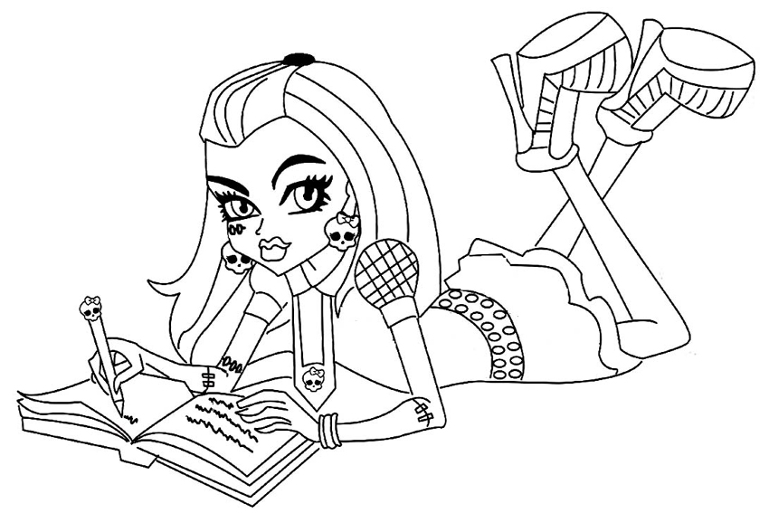 850x567 Monster High Coloring Pages From Some School Monsters