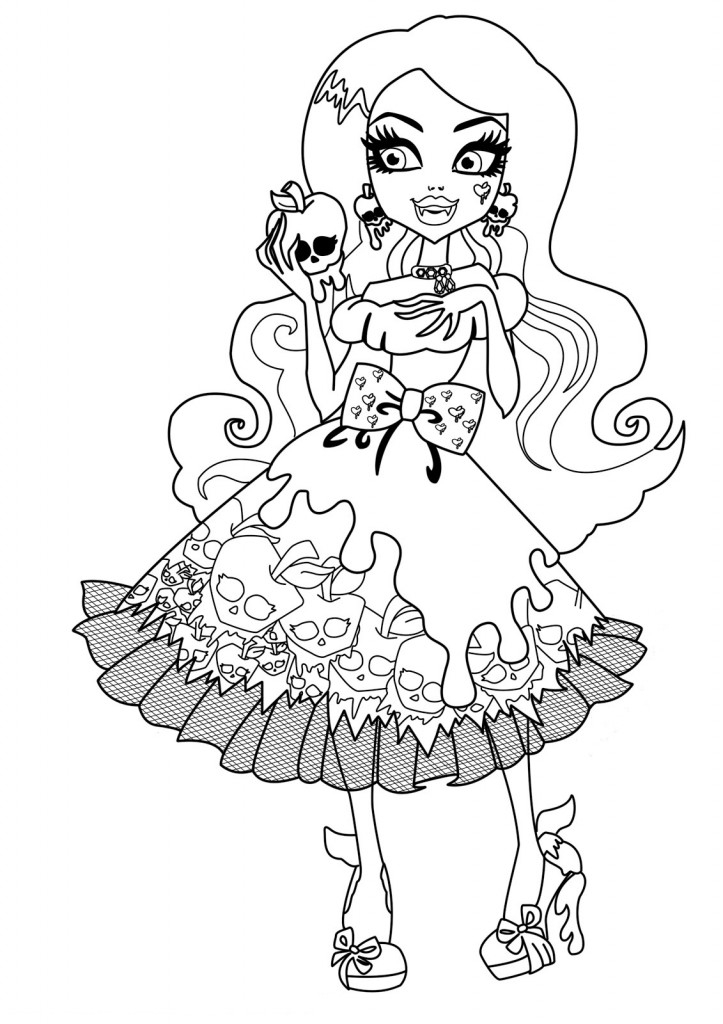 723x1024 Free Printable Monster High Coloring Pages Throughout Monster High