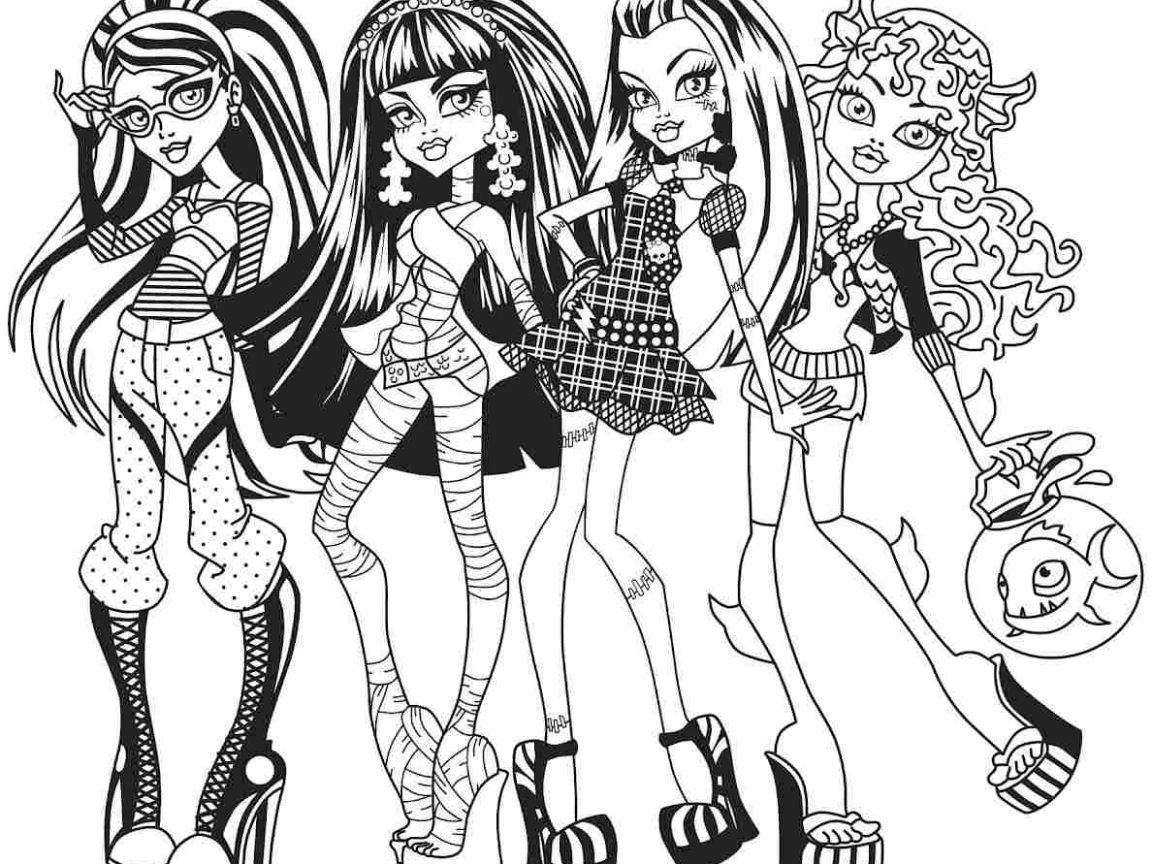 1152x864 Monster High Coloring Pages Free Printable For Kids Outstandi