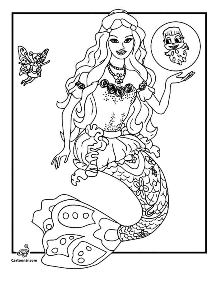 707x909 Barbie Mermaid Coloring Pages