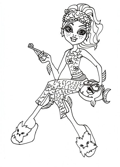 458x640 Monster High Pets Coloring Pages Lagoona Blue Free Printable