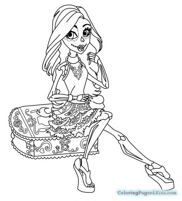 640x707 Coloring Pages Of Monster High Of Skelita Calaveras Coloring