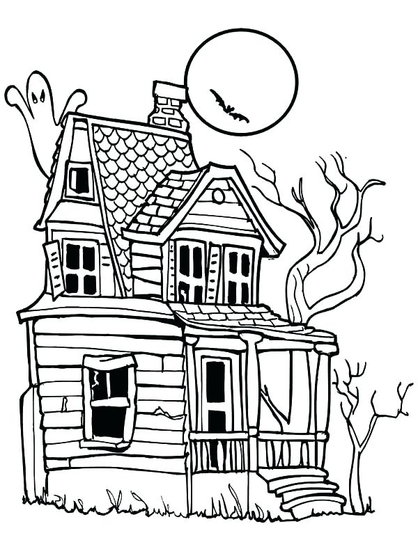 600x776 Monster House Coloring Pages Coloring Pages Of Haunted Houses