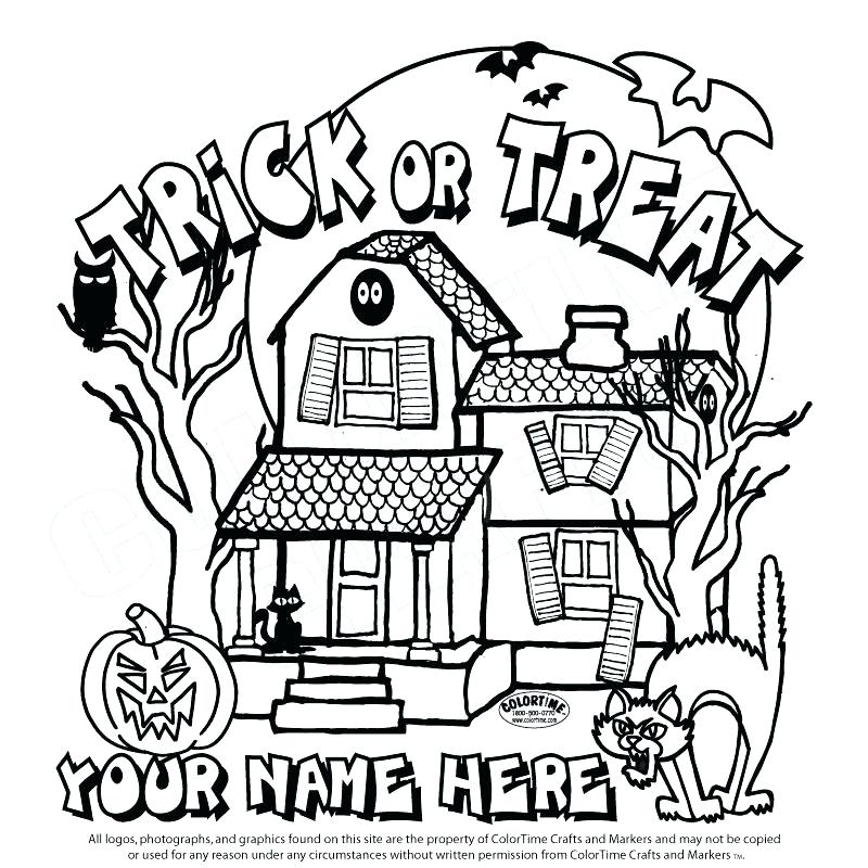 800x800 Monster House Coloring Pages Page Haunted Printable Murs