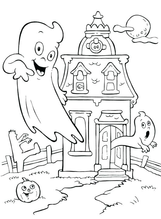 530x722 Projects Idea Haunted House Printable Coloring Pages Monster