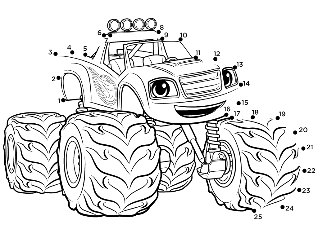 1024x768 Blaze Monster Truck Connect The Dots