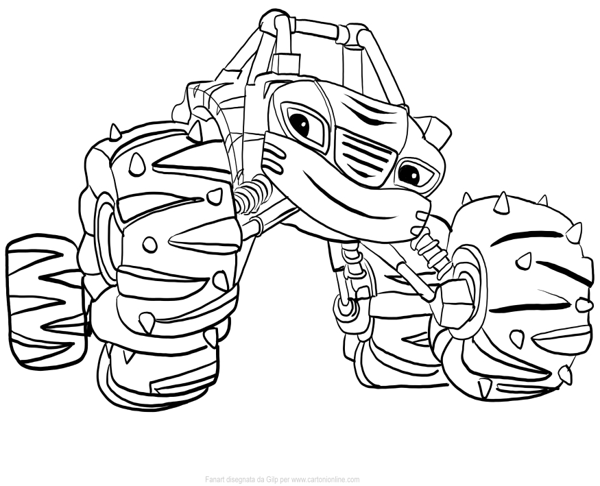 875x709 Stripes Of Blaze And The Monster Machines Coloring Pages