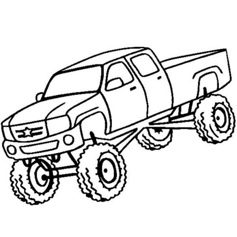816x816 Free Monster Truck Coloring Pages To Print