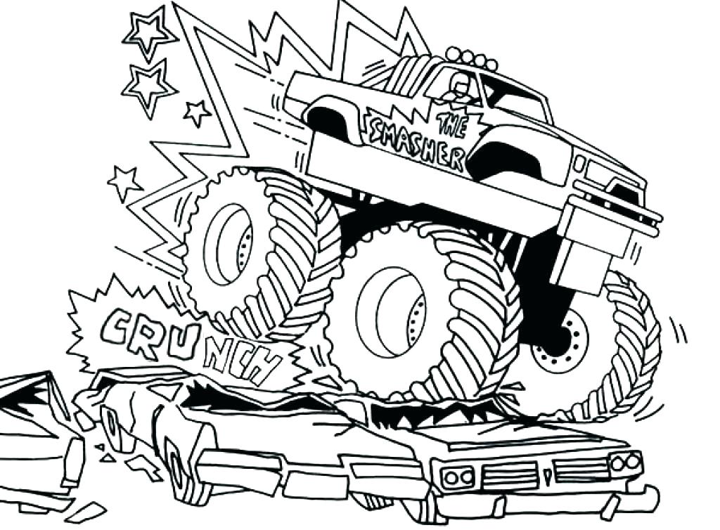 1024x754 Free Printable Monster Trucks Coloring Pages
