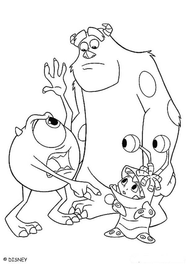 607x850 Sulley With Mike And Boo Coloring Pages