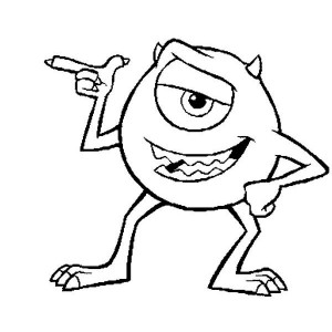 300x300 Mike Wazowski, The Main Character In Monsters Inc Coloring Page