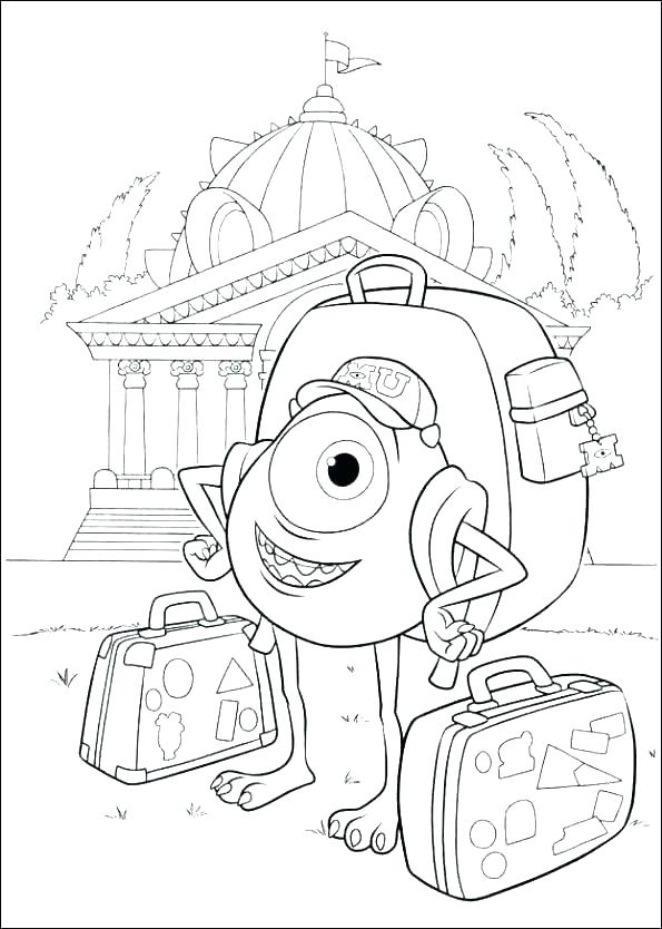 595x834 Monster University Coloring Pages Monster Inc Coloring Pages
