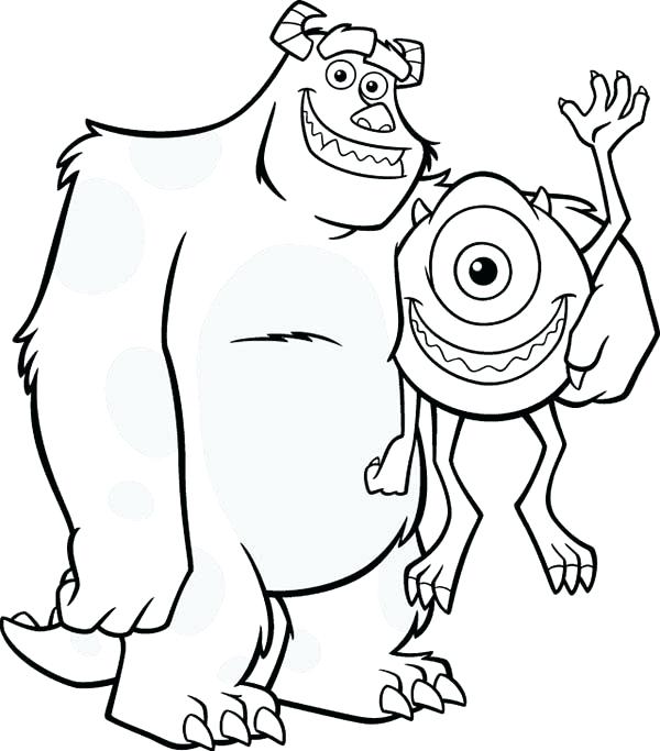 600x683 Mike And Sulley Coloring Pictures Bltidm Monsters Inc Coloring