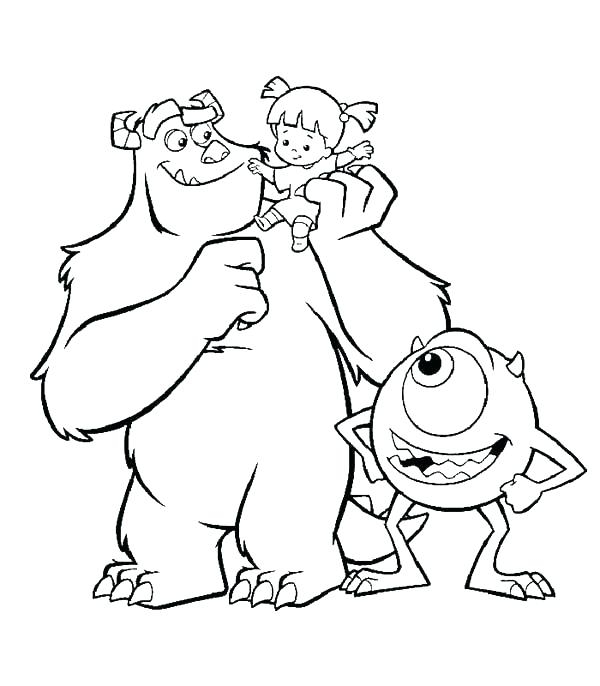 600x686 Monsters Inc Printable Coloring Pages Sendflareco Monsters Inc