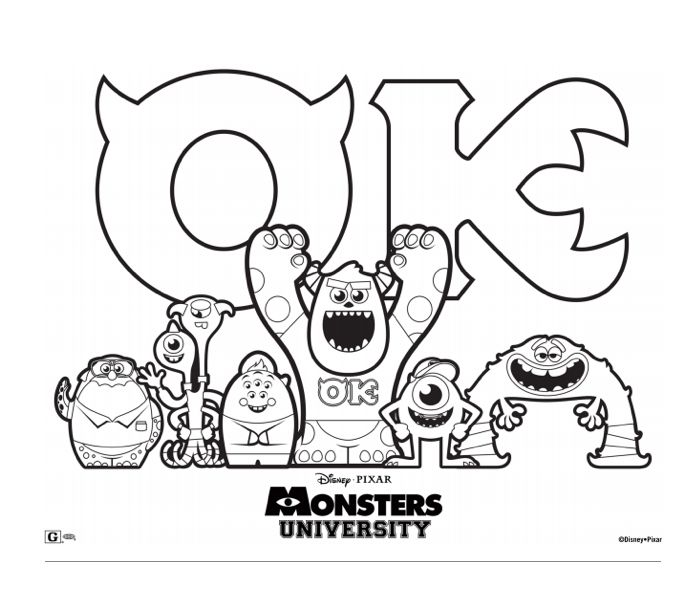 700x592 Monsters University Christmas Coloring Sheets Top Monsters Inc