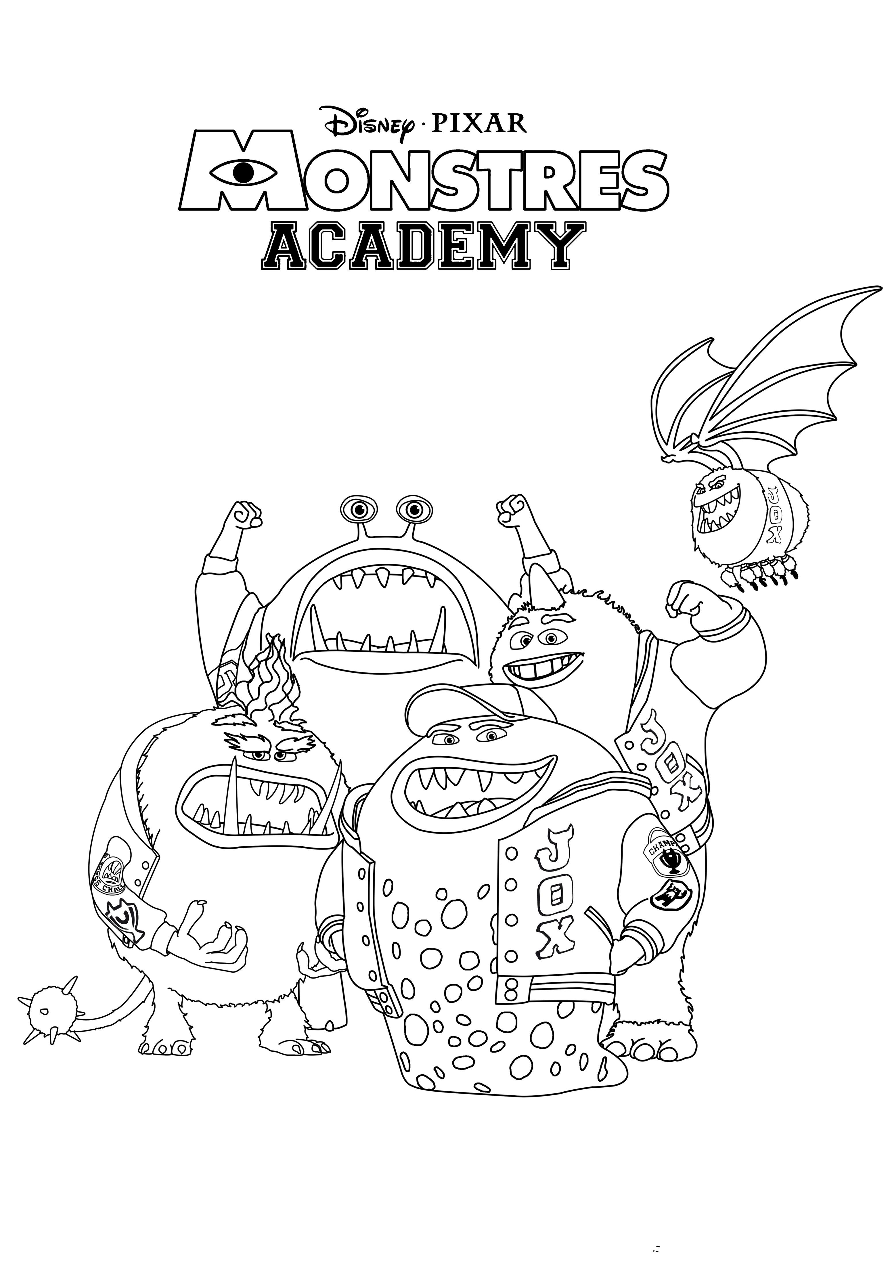 3102x4444 Remarkables Inc Characters Coloring Pages With Monster University