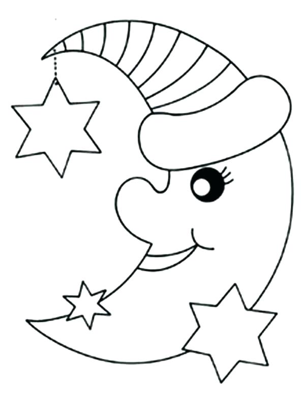 600x782 Moon And Stars Coloring Pages