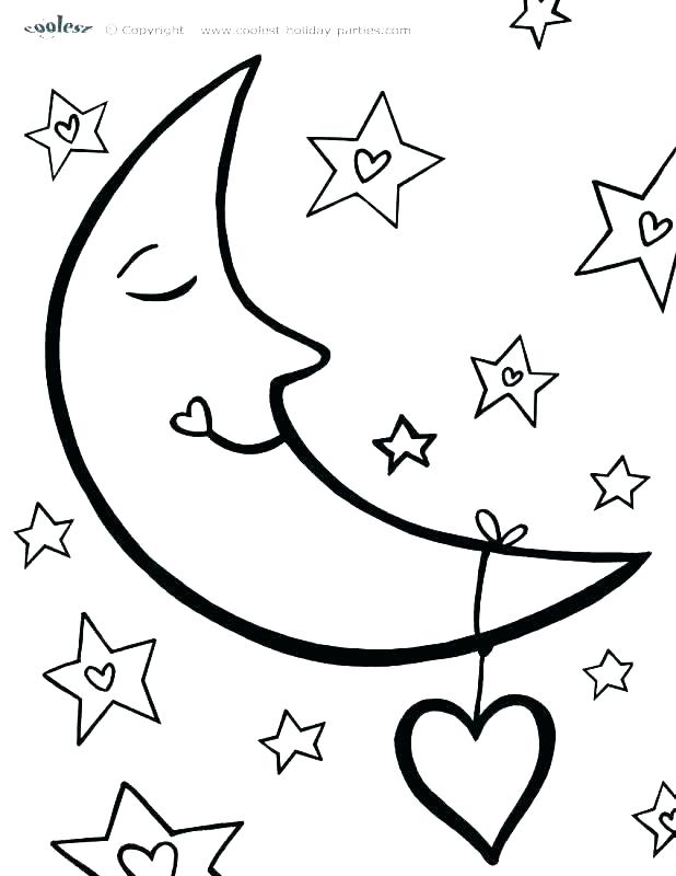 618x800 Free Printable Moon And Stars Coloring Pages Moon And Stars
