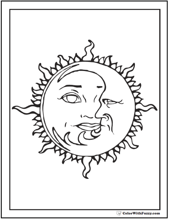 590x762 Moon And Stars Coloring Pages Printable Star Coloring Pages
