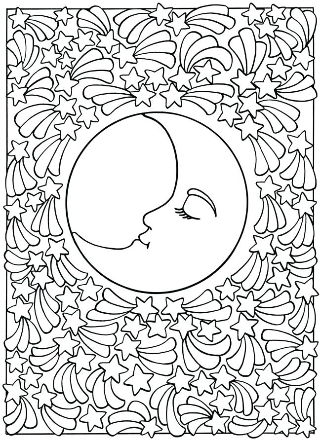650x892 Moon Mandala Coloring Pages