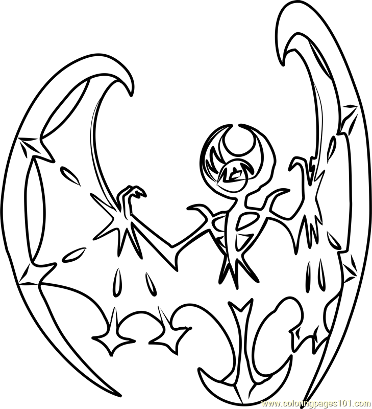 729x800 Lunala Pokemon Sun And Moon Coloring Page