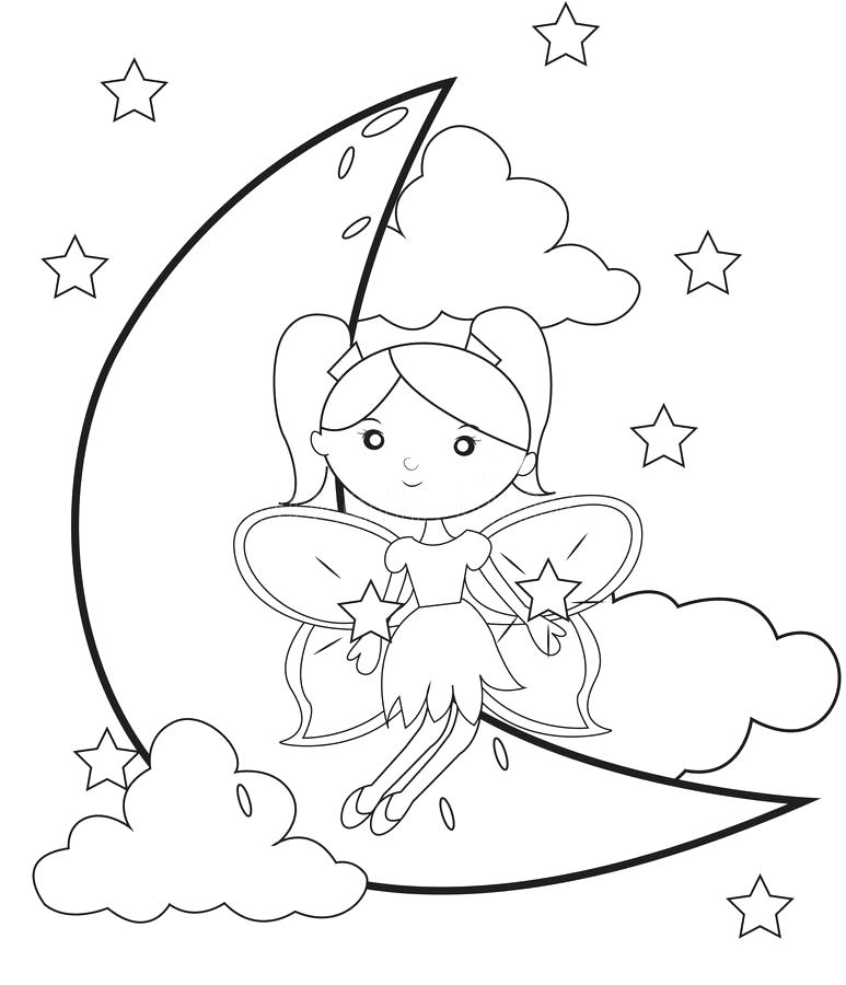 773x900 Coloring Pages Of The Moon Crescent Moon Coloring Page Crescent