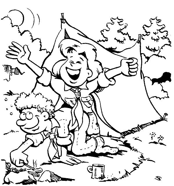 600x644 Scouting Activity Waking Up In The Morning Coloring Pages Best