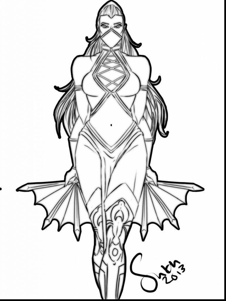 769x1024 Outstanding Mortal Kombat Coloring Pages Kitana Model
