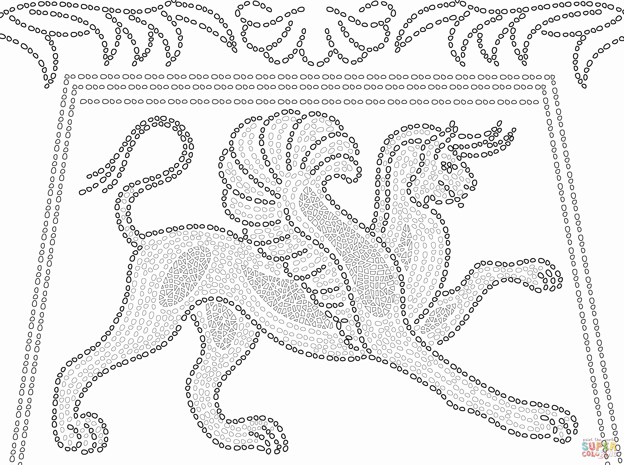 2046x1526 Ancient Greek Mosaic Depicting Griffin Coloring Page Simple Animal