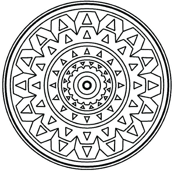 600x589 Mosaic Coloring Page