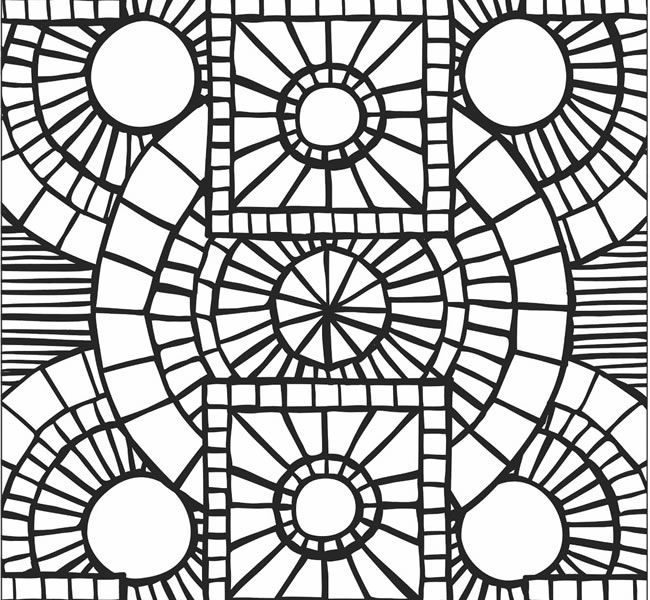 650x600 Mosaic Colouring Pages Coloring Page
