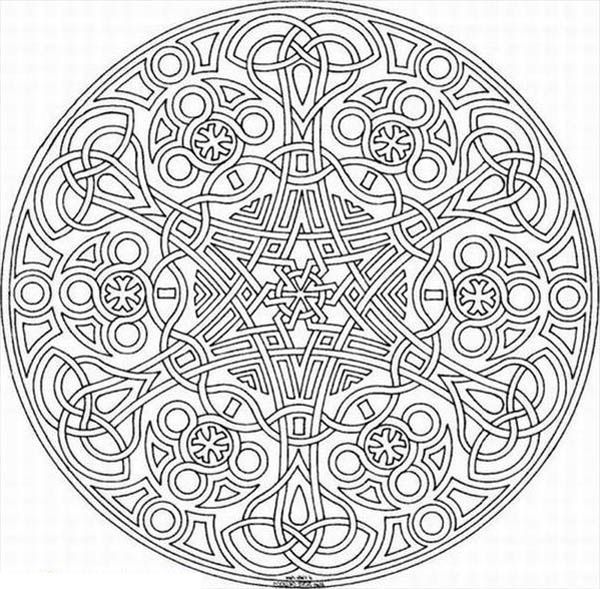 600x589 Sacred Geometry Mosaic Coloring Page Occult