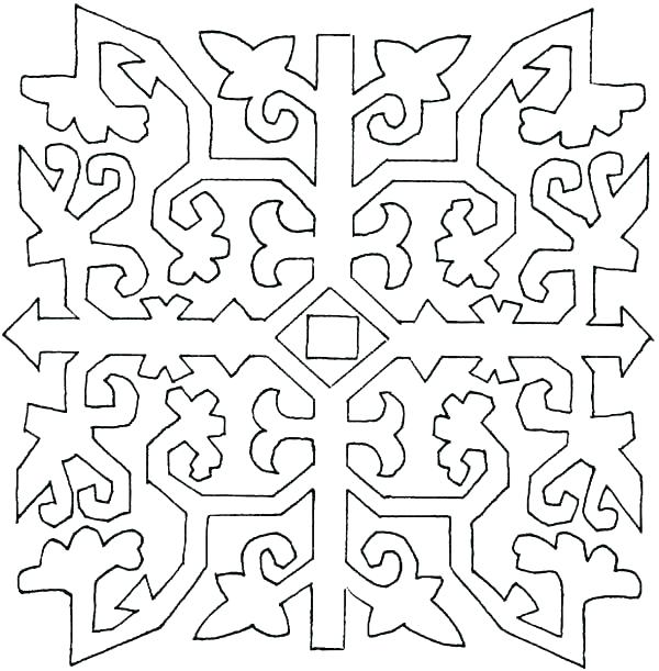 600x611 Mosaic Coloring Page