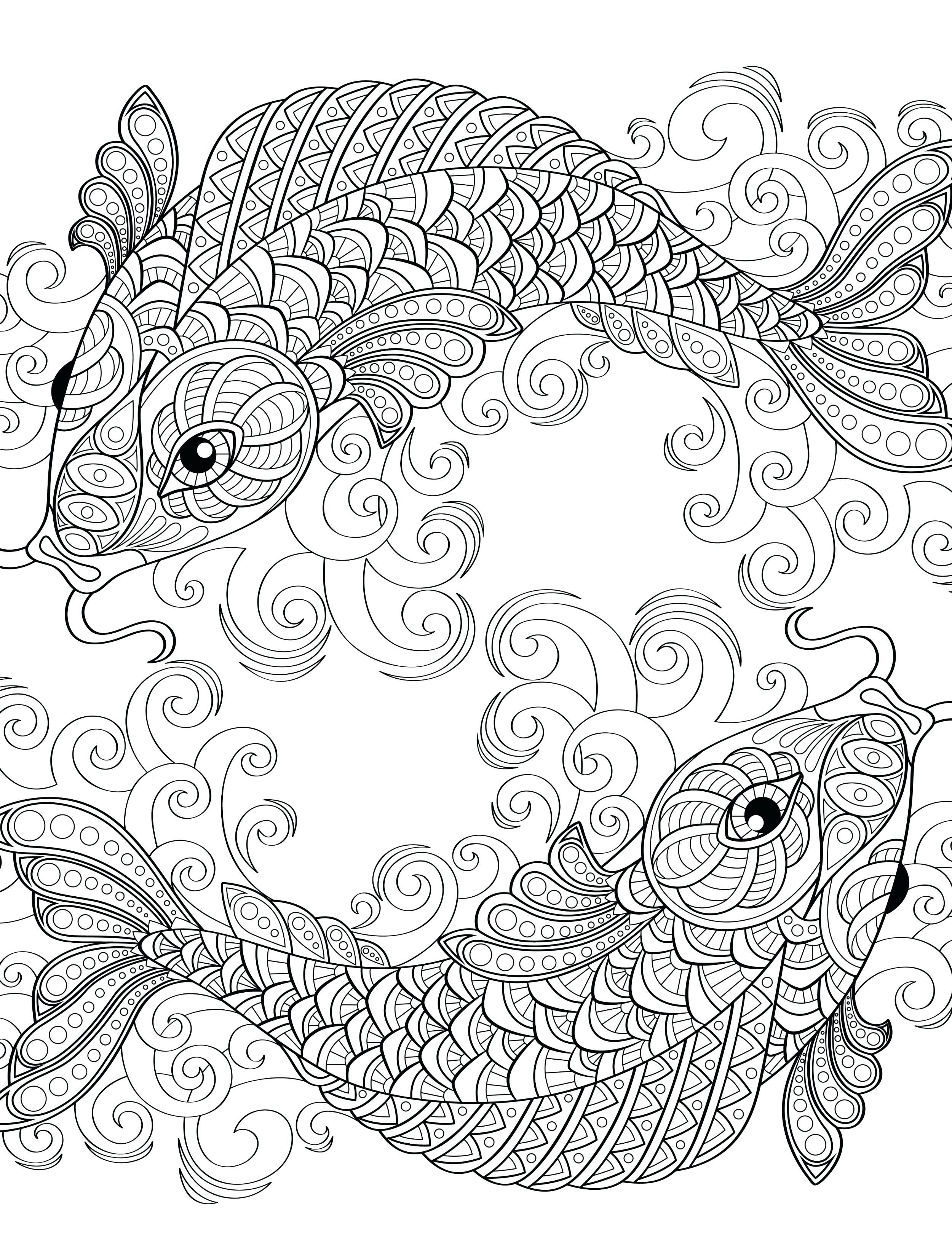 2500x3300 Fish Coloring Pages For Adults Gallery Coloring For Kids