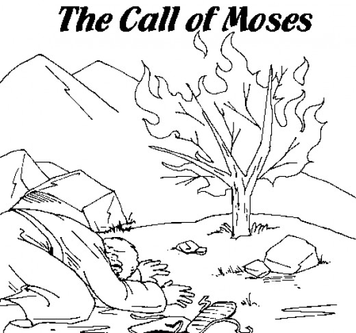 520x486 Moses Printable Coloring Pages Burning Bush, Sunday School And Bible