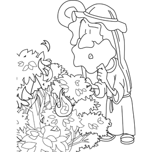 300x300 Moses And The Burning Bush Coloring Page