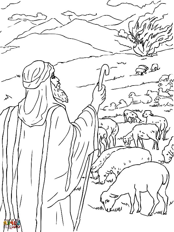 600x800 Moses The Burning Bush Coloring Pages Coloring Pages Moses