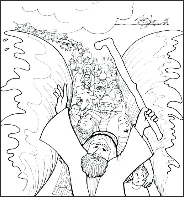 587x629 Moses And The Red Sea Coloring Page Crossing The Red Sea Craft