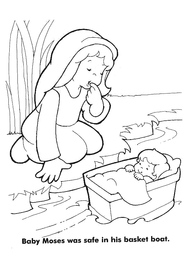 613x863 Baby Moses Coloring Page