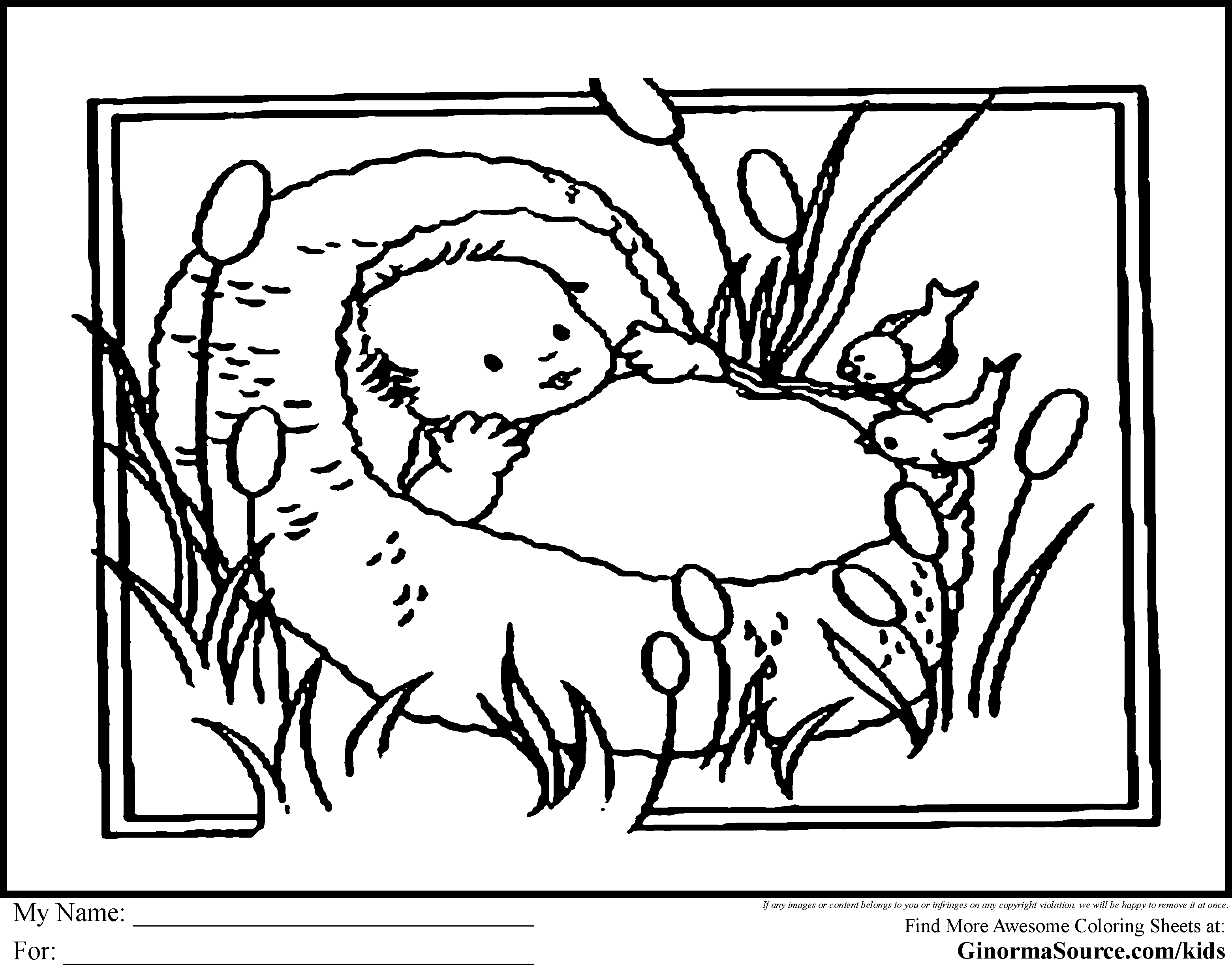3120x2455 Moses In The Bulrushes Coloring Page
